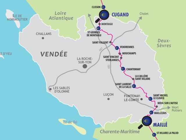 Carte Du Chemin De Saint Jacques De Compostelle En Vendee