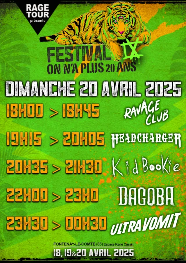 grille horaire concerts 2025 dimanche festival On n'a plus 20 ans